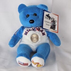 Collectable Michigan Bear Limited Edition State Bear,  Encased MI Quarter